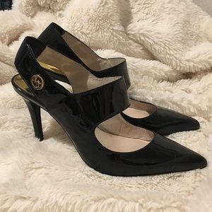 Michael Kors Sivian Sling Black patent Heels 6.5